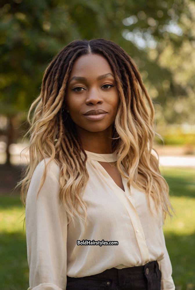 9. Two-Toned Locs with Ombre Effect