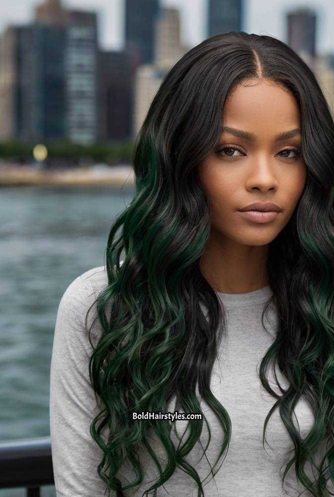 9. Wet and Wavy Wig with Subtle Highlights