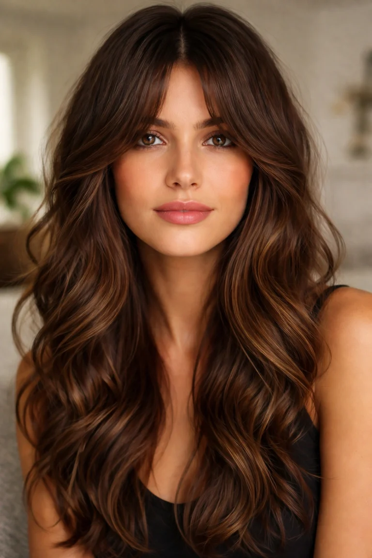 30 Long Curtain Bang Styles for Wavy Curly Hair