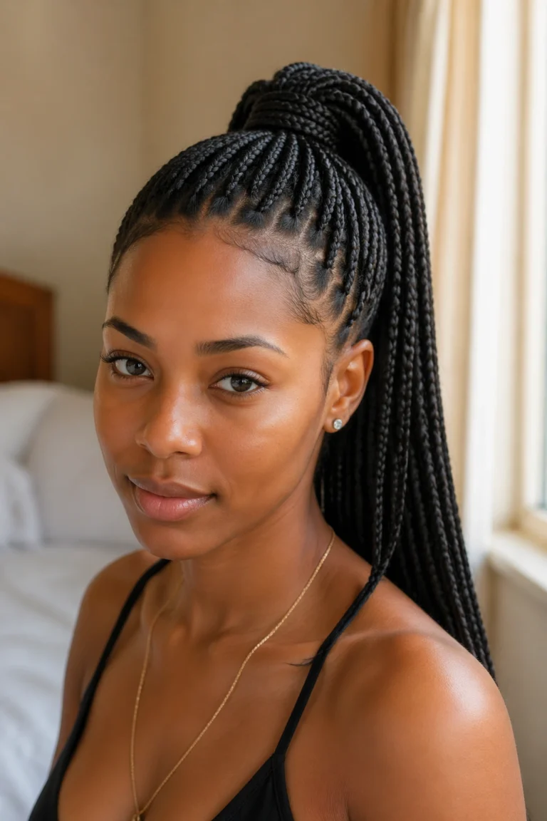 23 High Box Braid Ponytails for Protective Styling