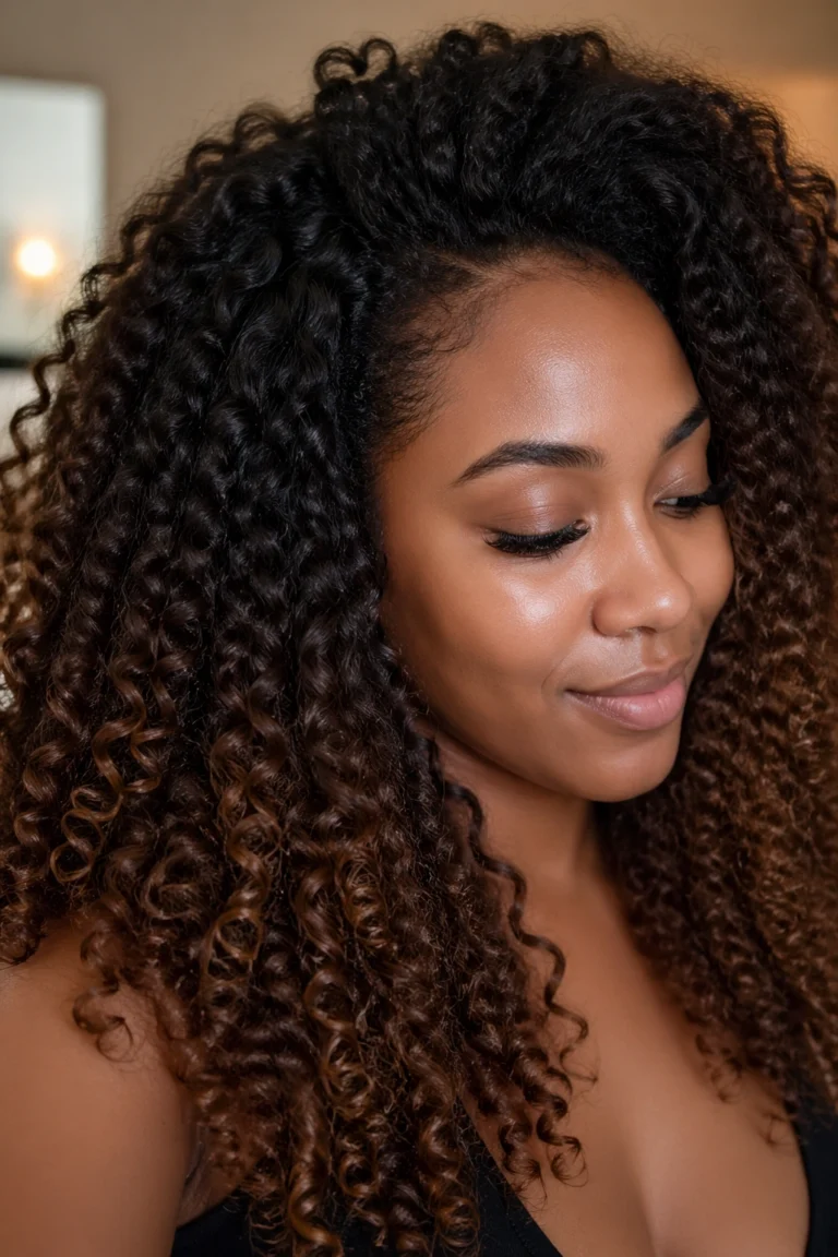 23 Ombre on Curly Natural Hair Dark Brown