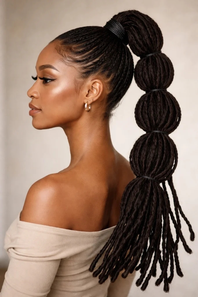 27 Bubble Ponytails for Locs