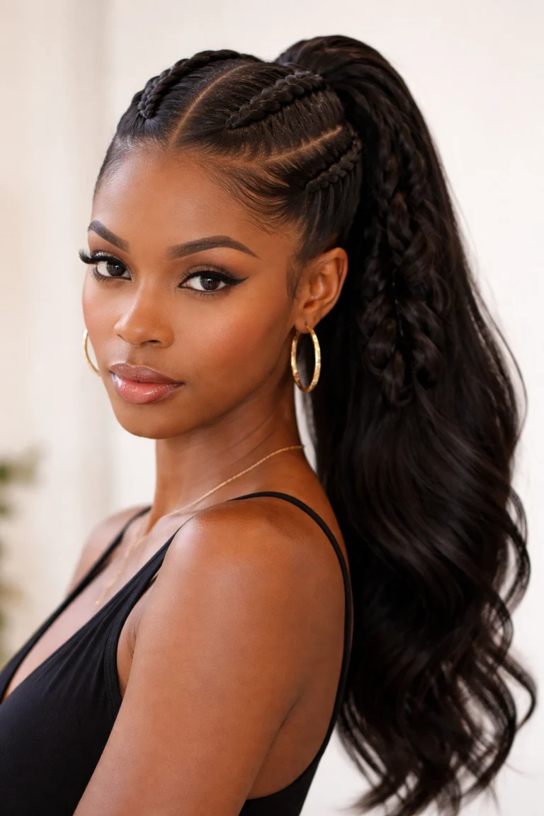 23 Butterfly Braid Ponytails for Black Women