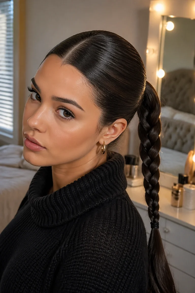 25 Sleek Mid Braided Ponytails That Look Clean