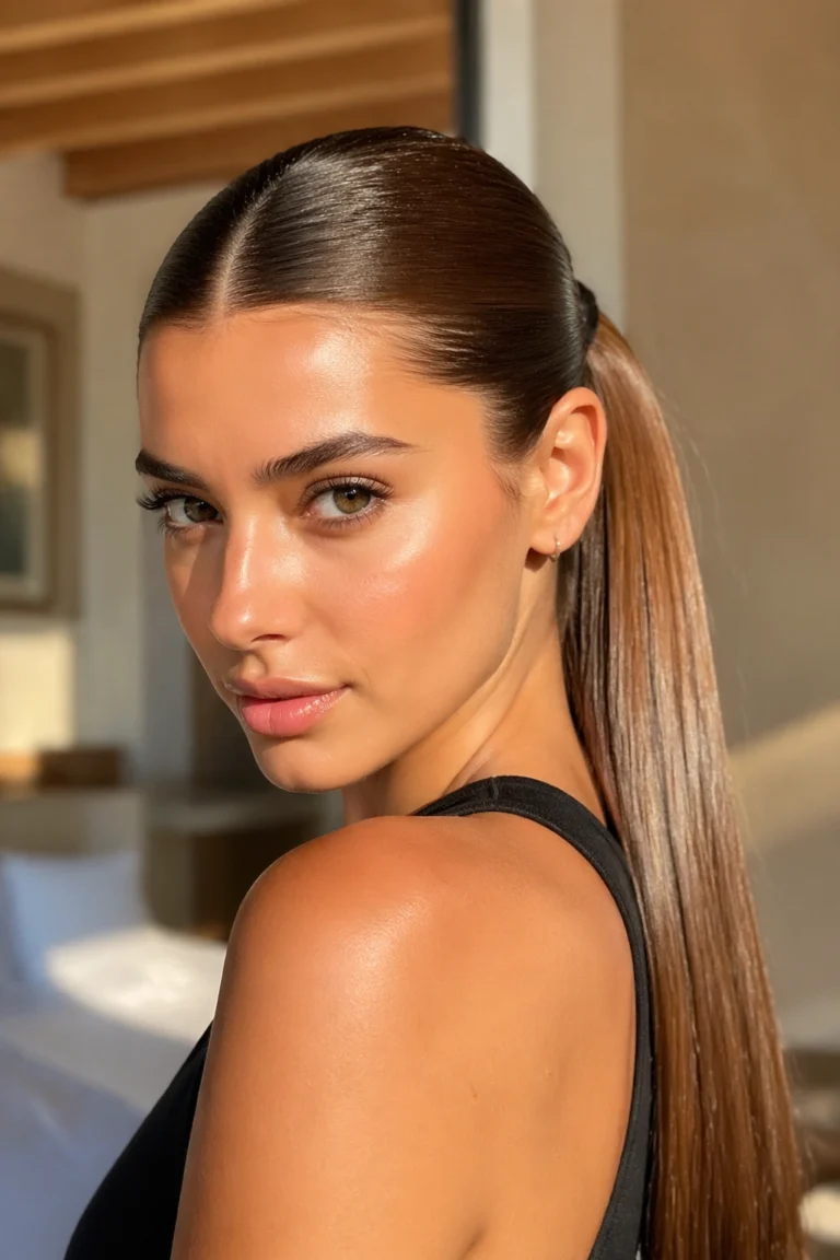21 Brown Ponytails for Long Hair