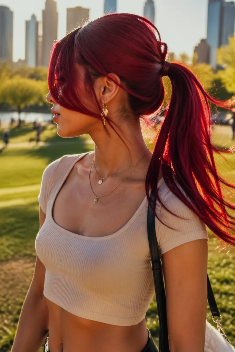 19 Red Swoop Ponytails for Bold Hair