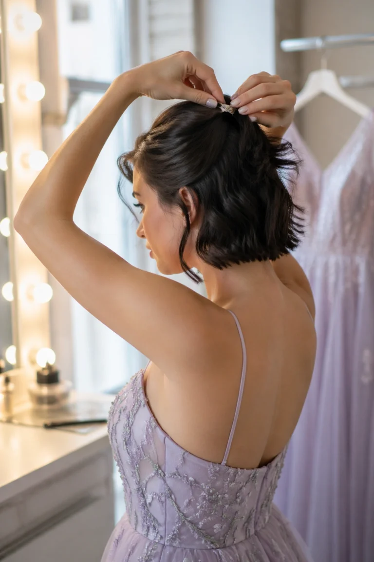 17 Elegant Half Up Half Down Looks for Prom Short Hair