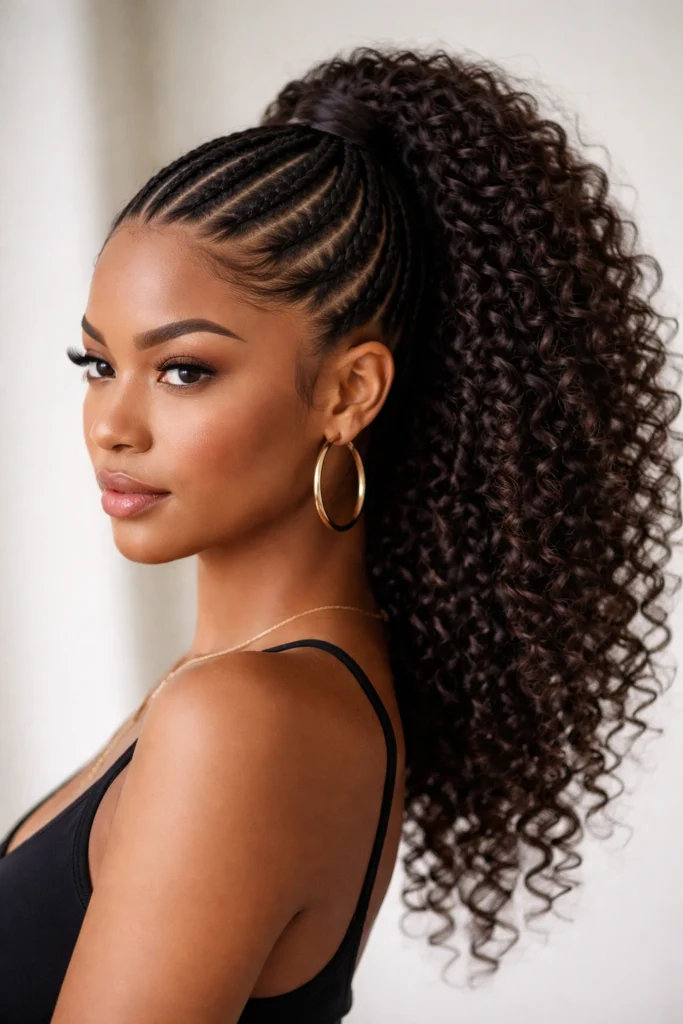 30 Sleek Braided Ponytails for Curly Hair