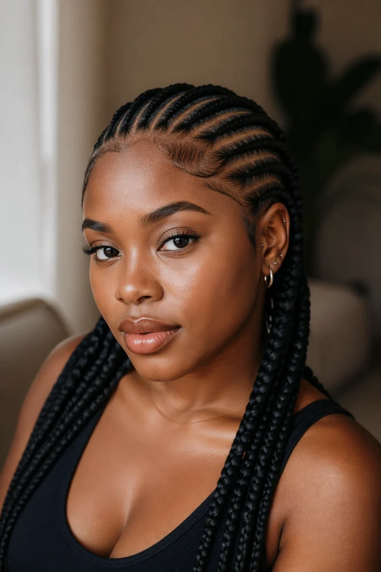 22 Straight Back Cornrows for Black Women