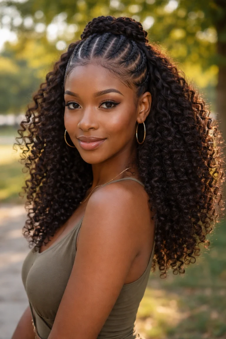 22 Half Up Half Down Cornrow Styles