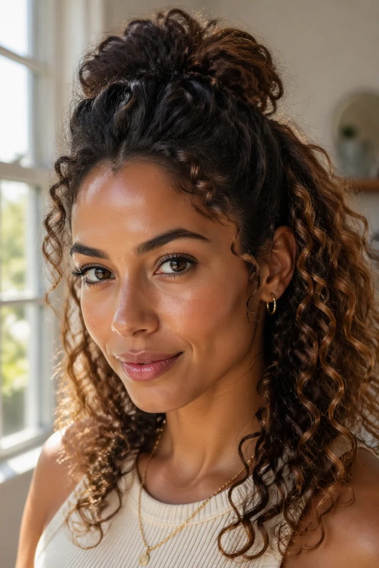 30 Half Up Ponytails for Curly Hair