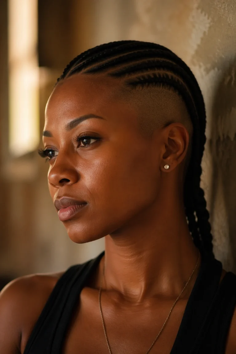22 Side Cornrows With Shaved Sides