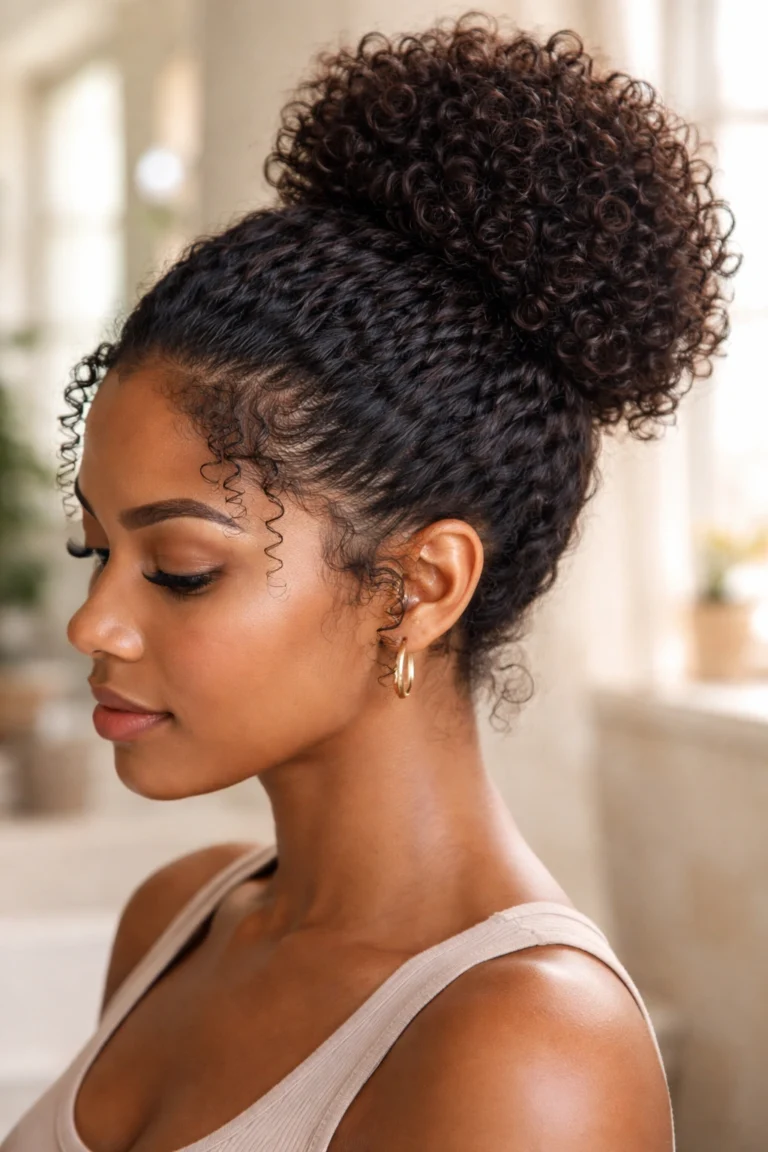 25 Curly Hair Bun Styles for Natural Hair