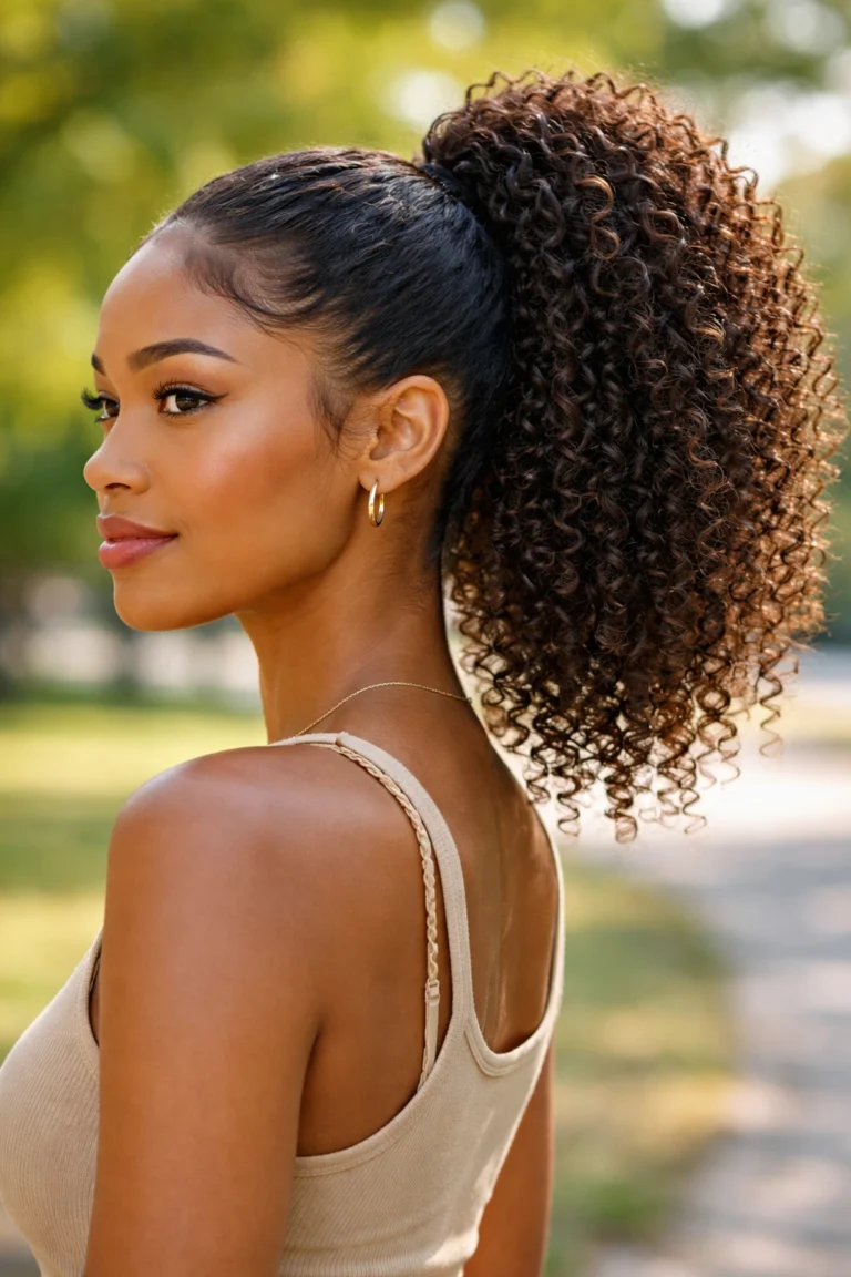 24 Ponytail Hairstyles for Curly Natural Hair