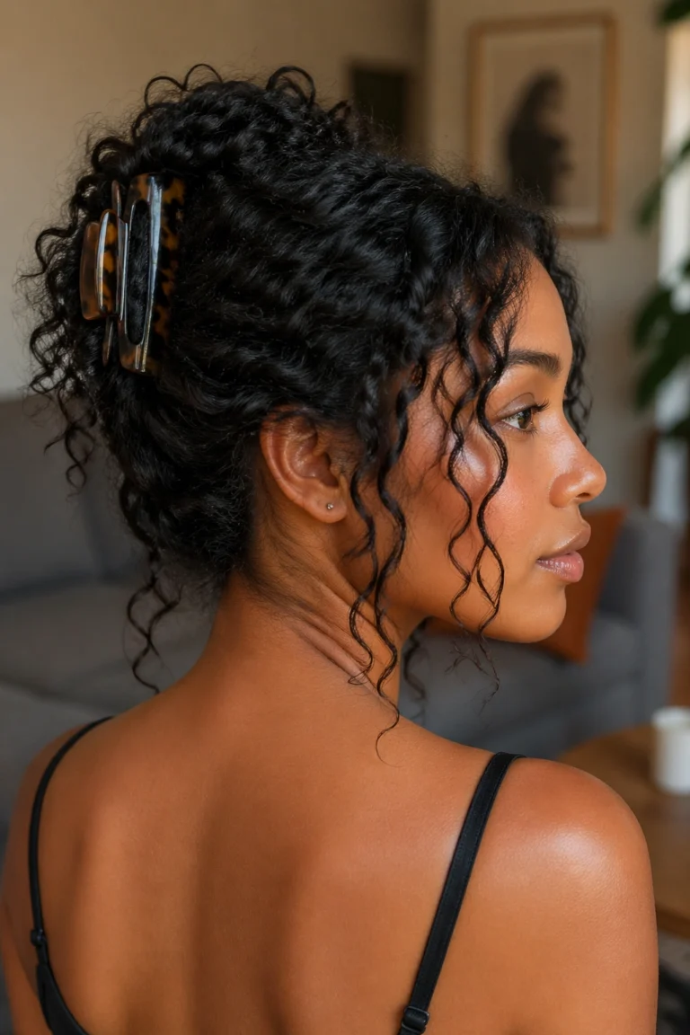 20 Curly Updos With a Claw Clip
