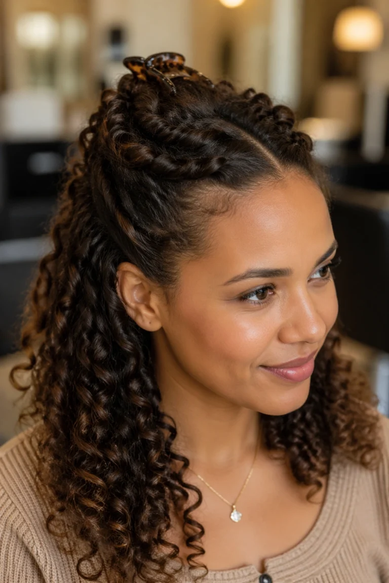 12 Barrette Hairstyles for Curly Hair
