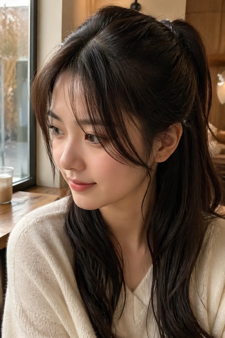 30 Korean Half Up Ponytails for Any Hair Length