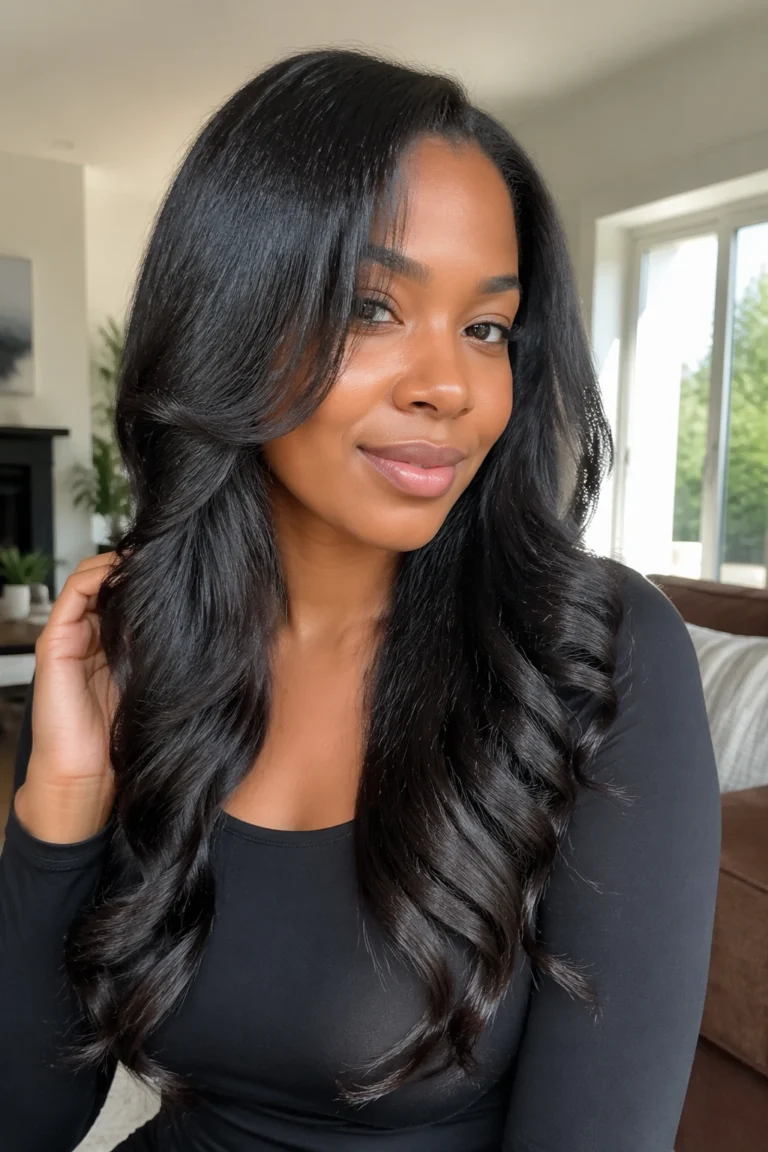 24 Flat Iron Curls on Natural Hair