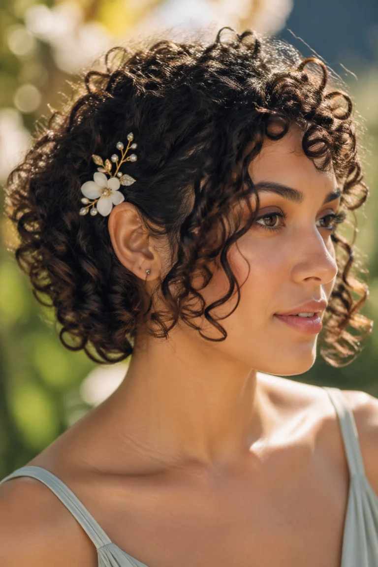 12 Bridesmaid Styles for Short Curly Hair