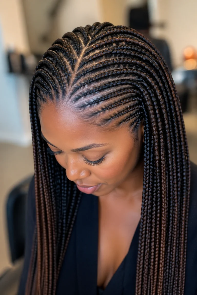 22 Small Cornrows With Box Braids