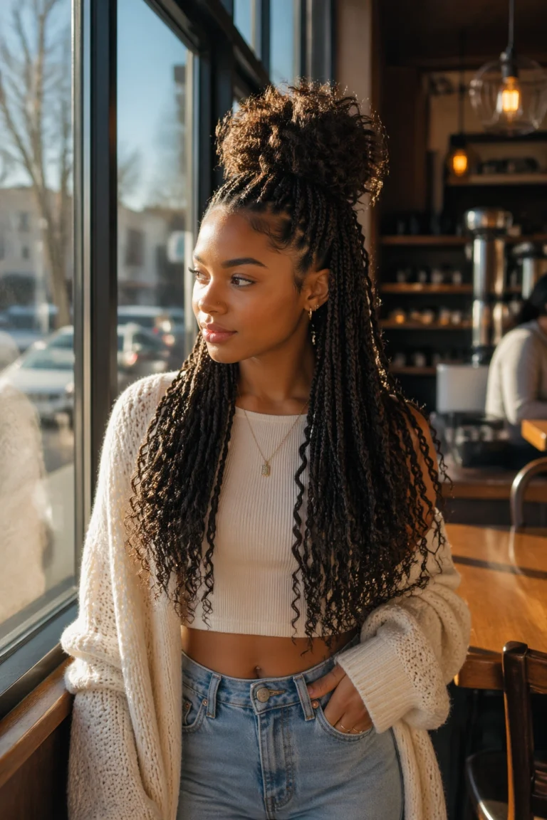 15 Curly Micro Braid Hairstyles