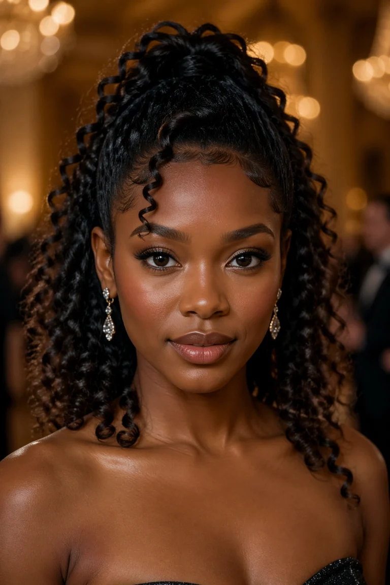 20 Half Up Formal Styles for Curly Hair