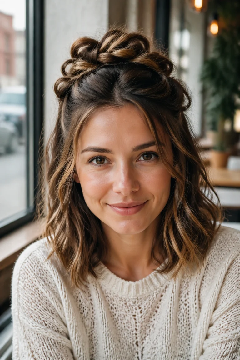 30 Shoulder Length Updos for Wavy Hair