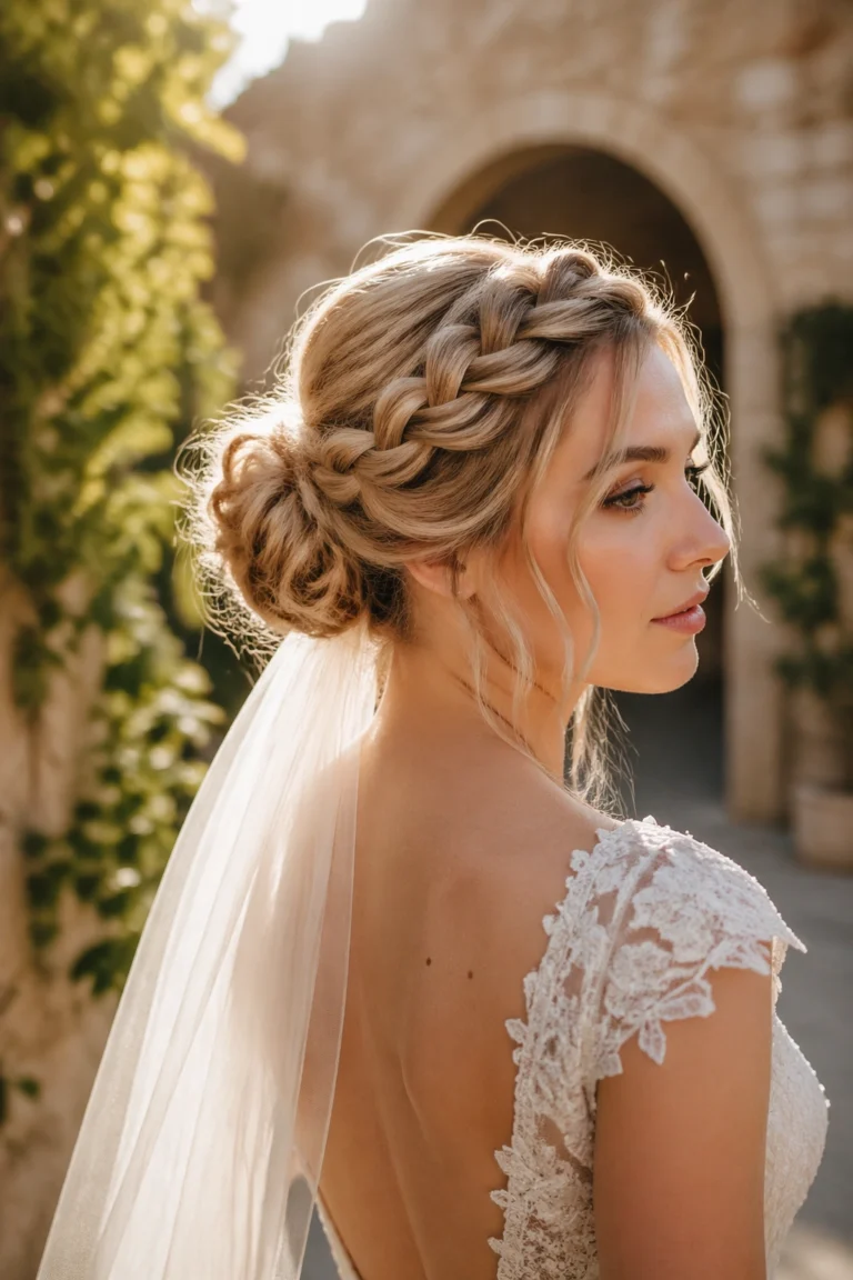 22 Messy Half Up Half Down Bun Styles for Wedding