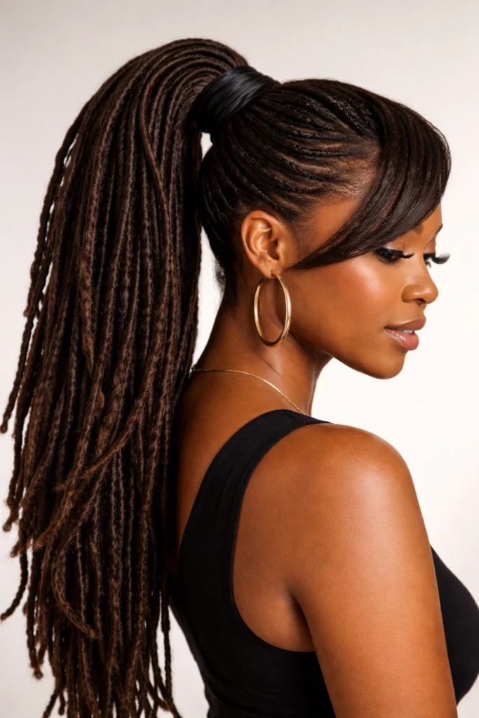 25 Swoop Ponytails for Locs
