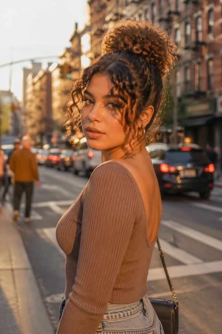 15 Curly Updos With Bangs