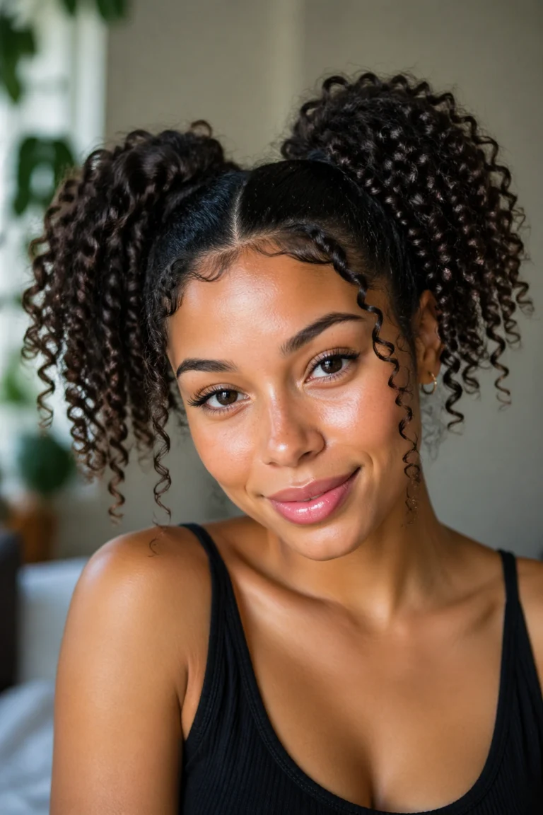 12 Double Ponytail Styles for Curly Hair