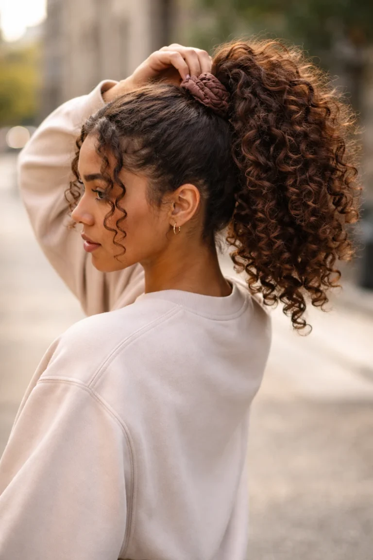 21 Brown Ponytails for Curly Hair