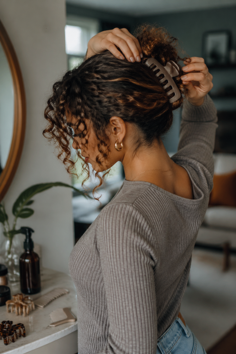 30 Claw Clip Ponytails for Curly Hair