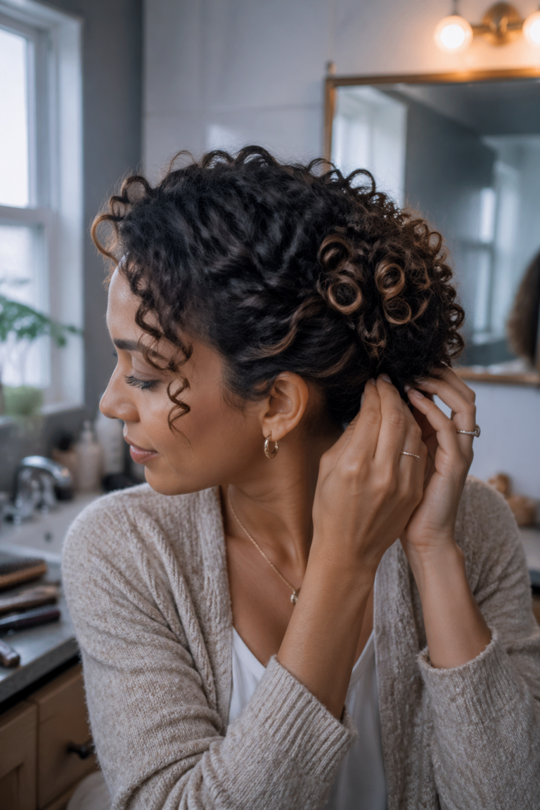 22 Short Curly Hair Updos for Natural Curls