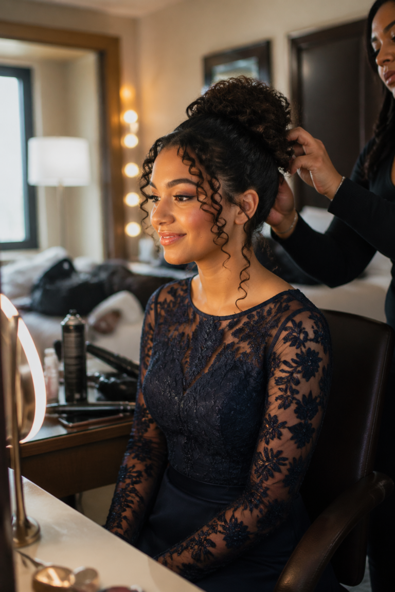 24 Curly Hair Updos for Prom