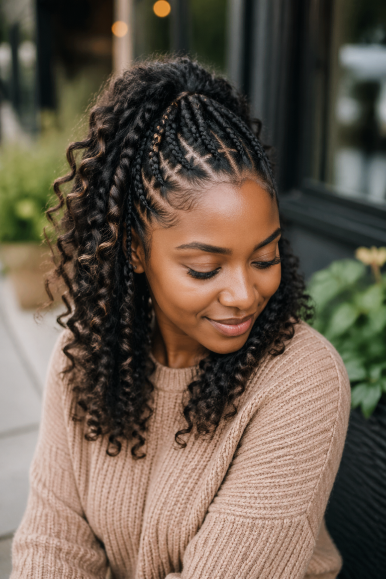 26 Half Braids Half Curls for Natural Hair