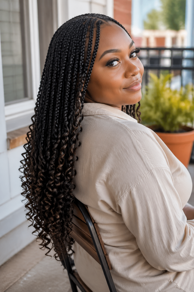 22 Knotless Braids With Curls for Natural Hair