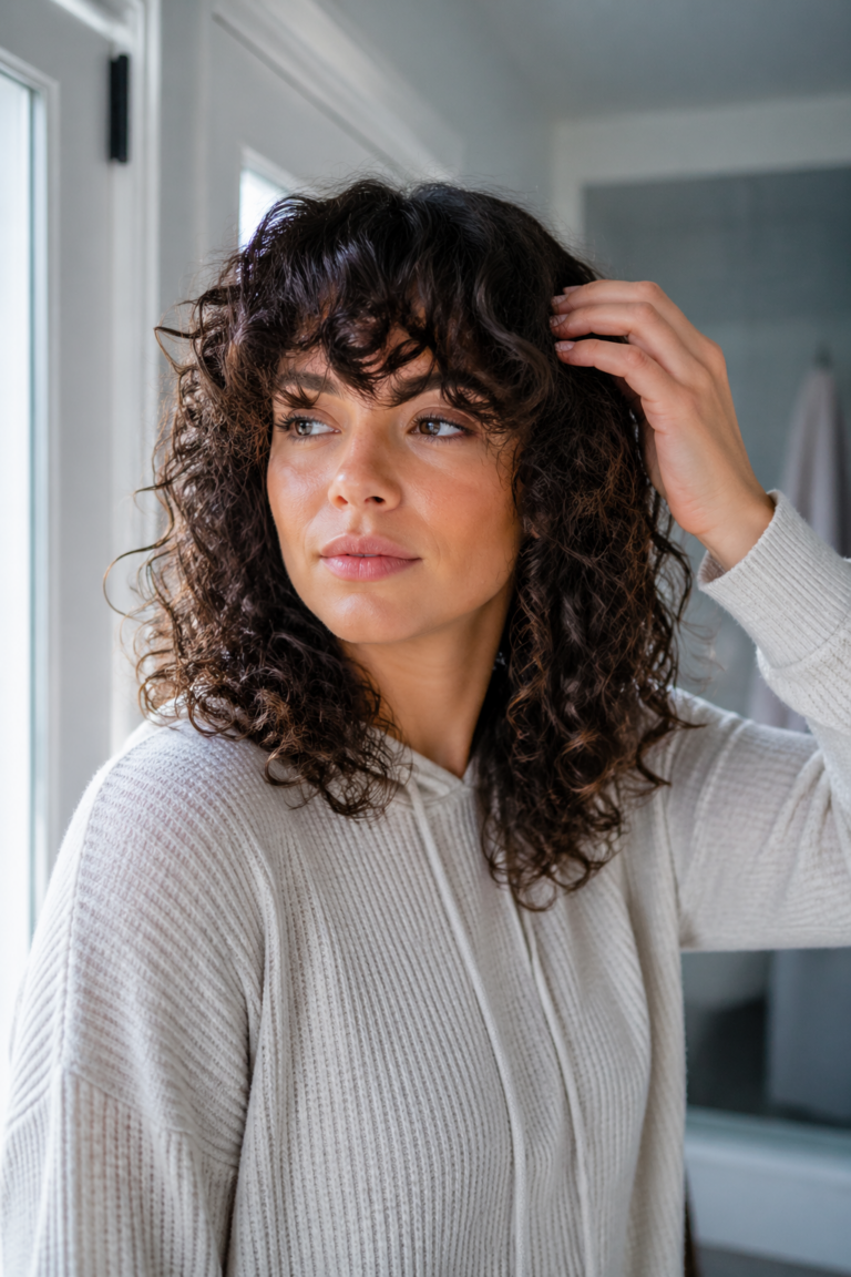 26 Bangs for Curly Hair That Frame Your Face