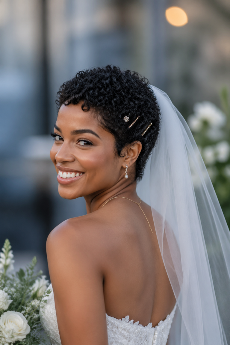 23 Short Curly Wedding Hairstyles