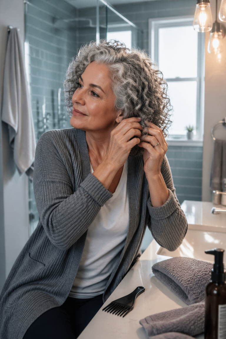 23 Grey Curly Hairstyles for Women Over 50