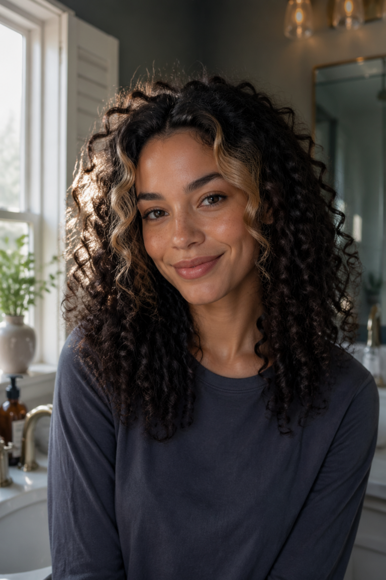 20 Money Piece Hair on Natural Curls