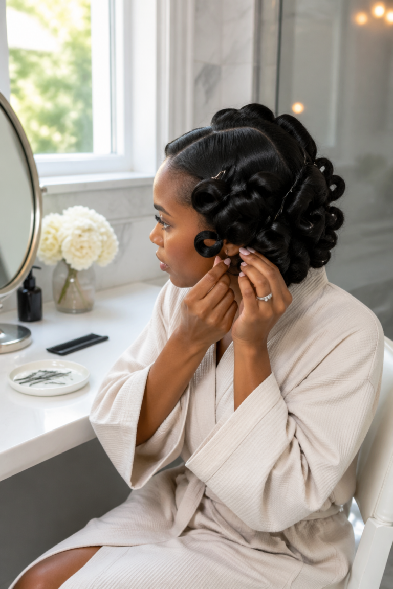 20 Silk Press Pin Curl Styles for Women
