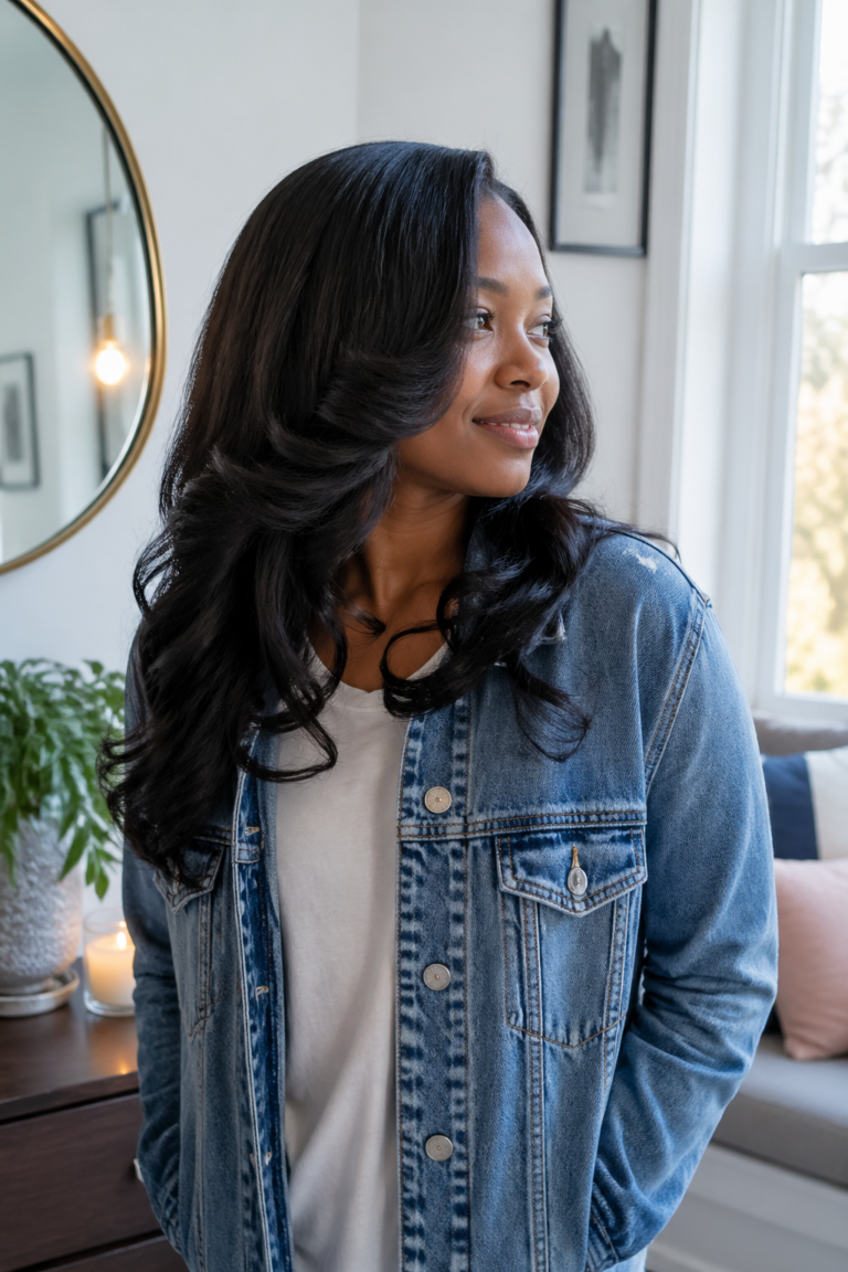23 Silk Press Body Curl Styles for Women