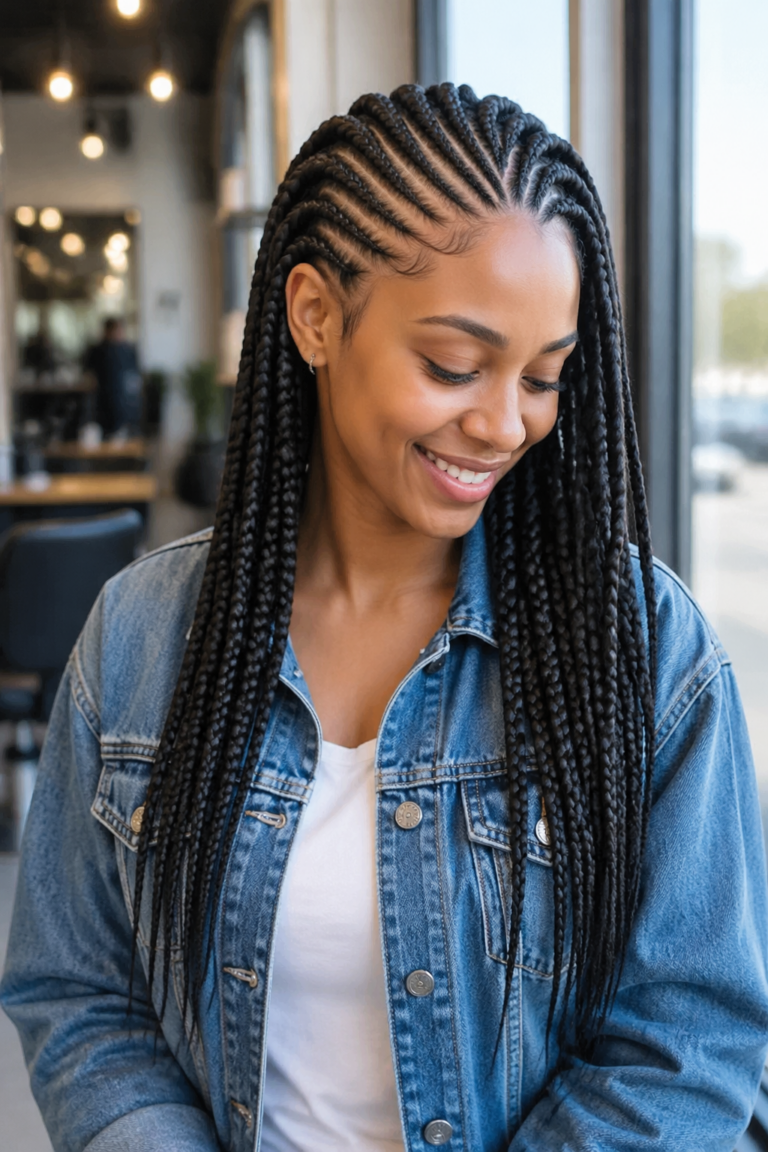 22 Cornrow Styles With Box Braids