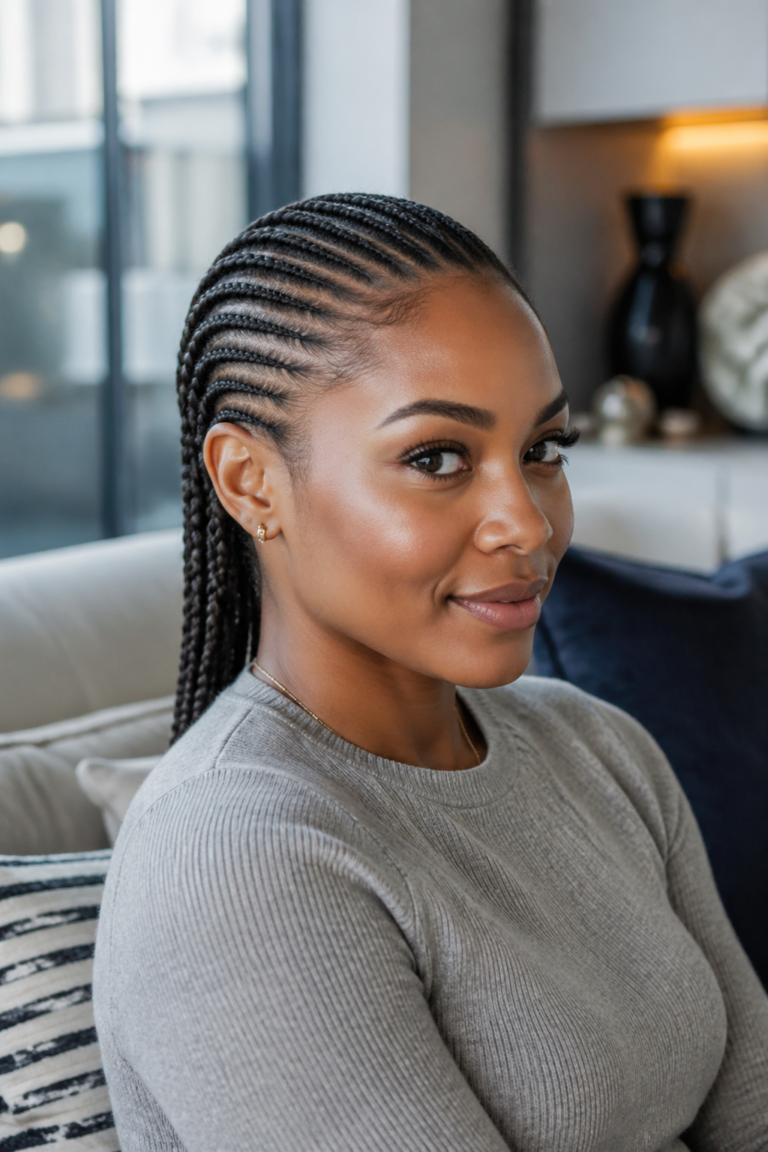 25 Small Straight Back Cornrows