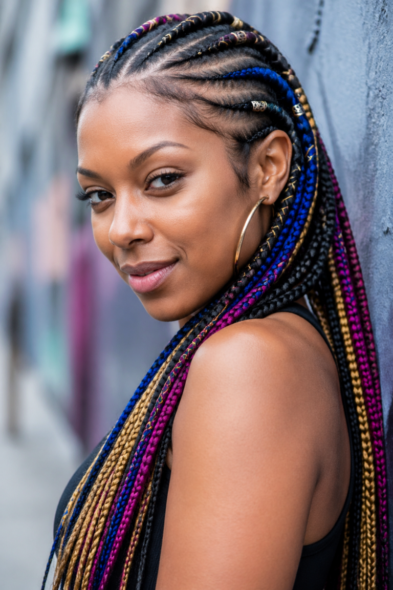 22 Colored Cornrow Styles