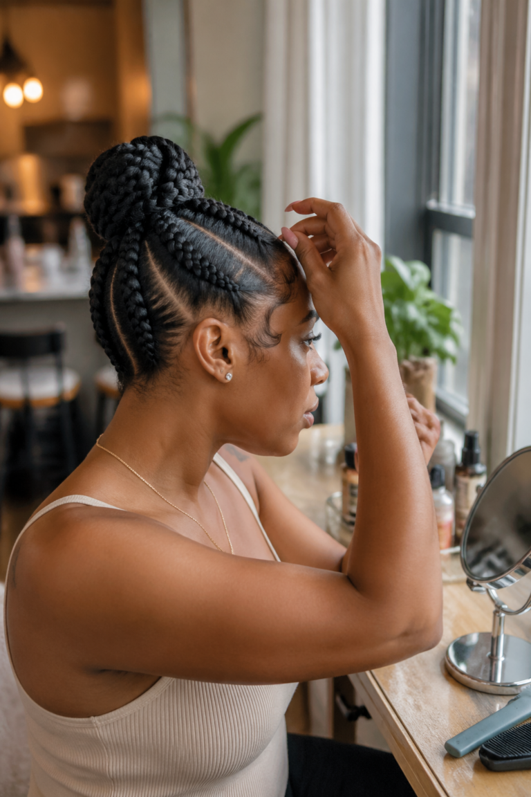 22 Cornrow Buns With 4 Braids