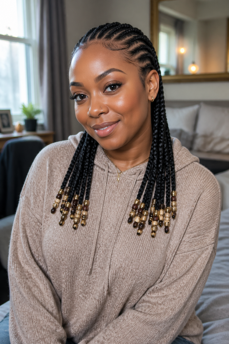 22 Simple Cornrows With Beads
