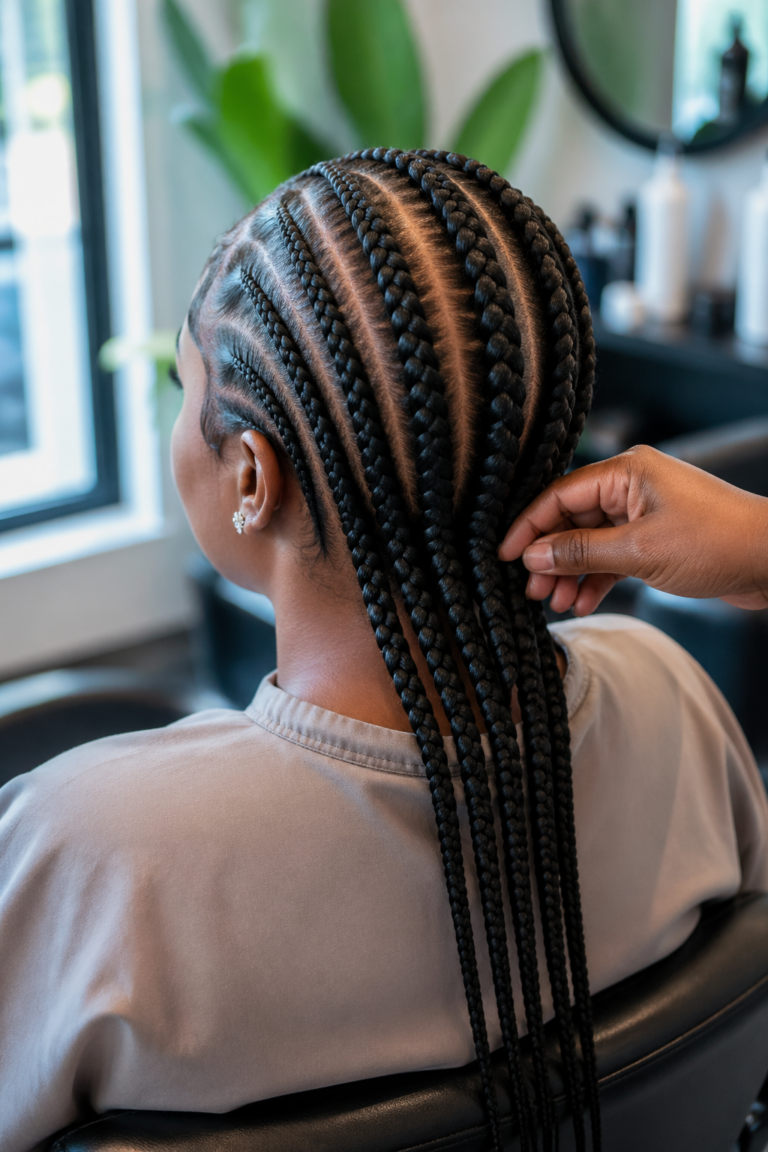 22 Straight Back Cornrows With 5 Braids