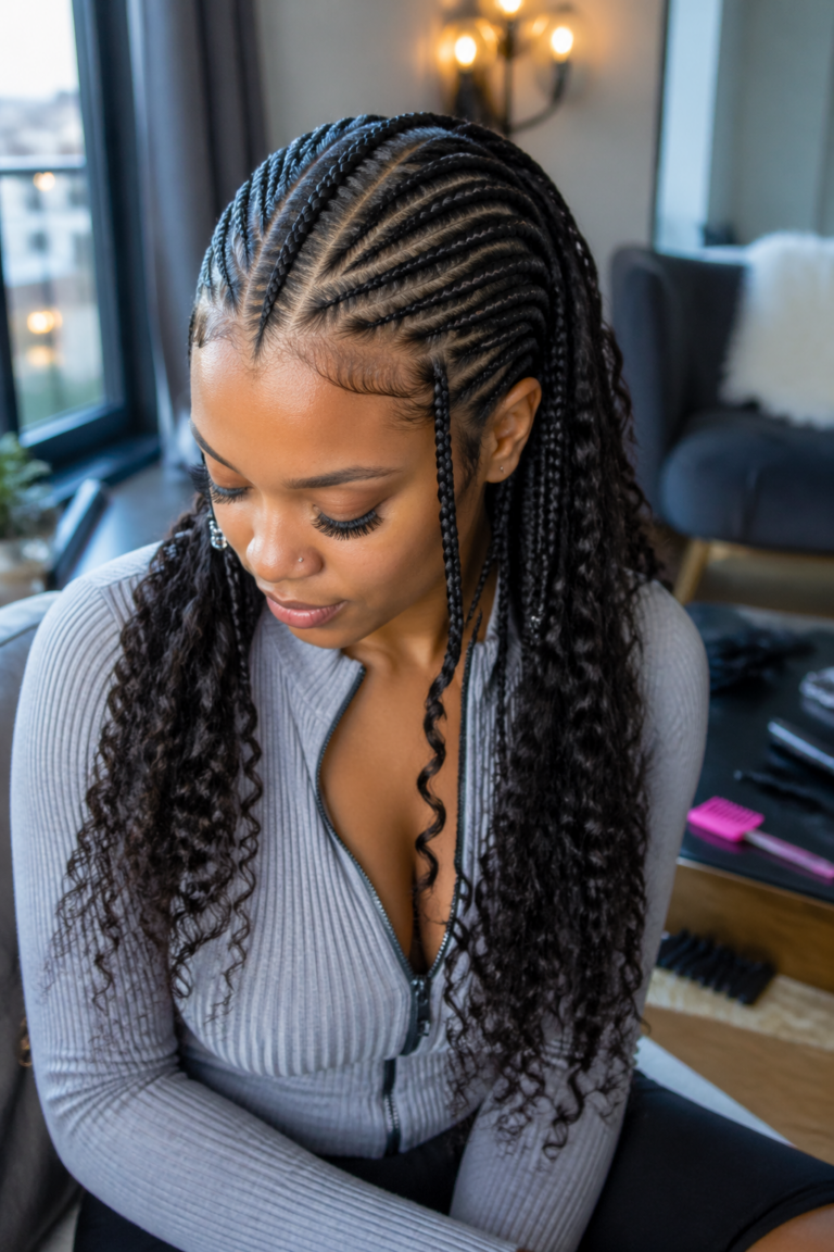 22 Fulani Cornrows With Curls